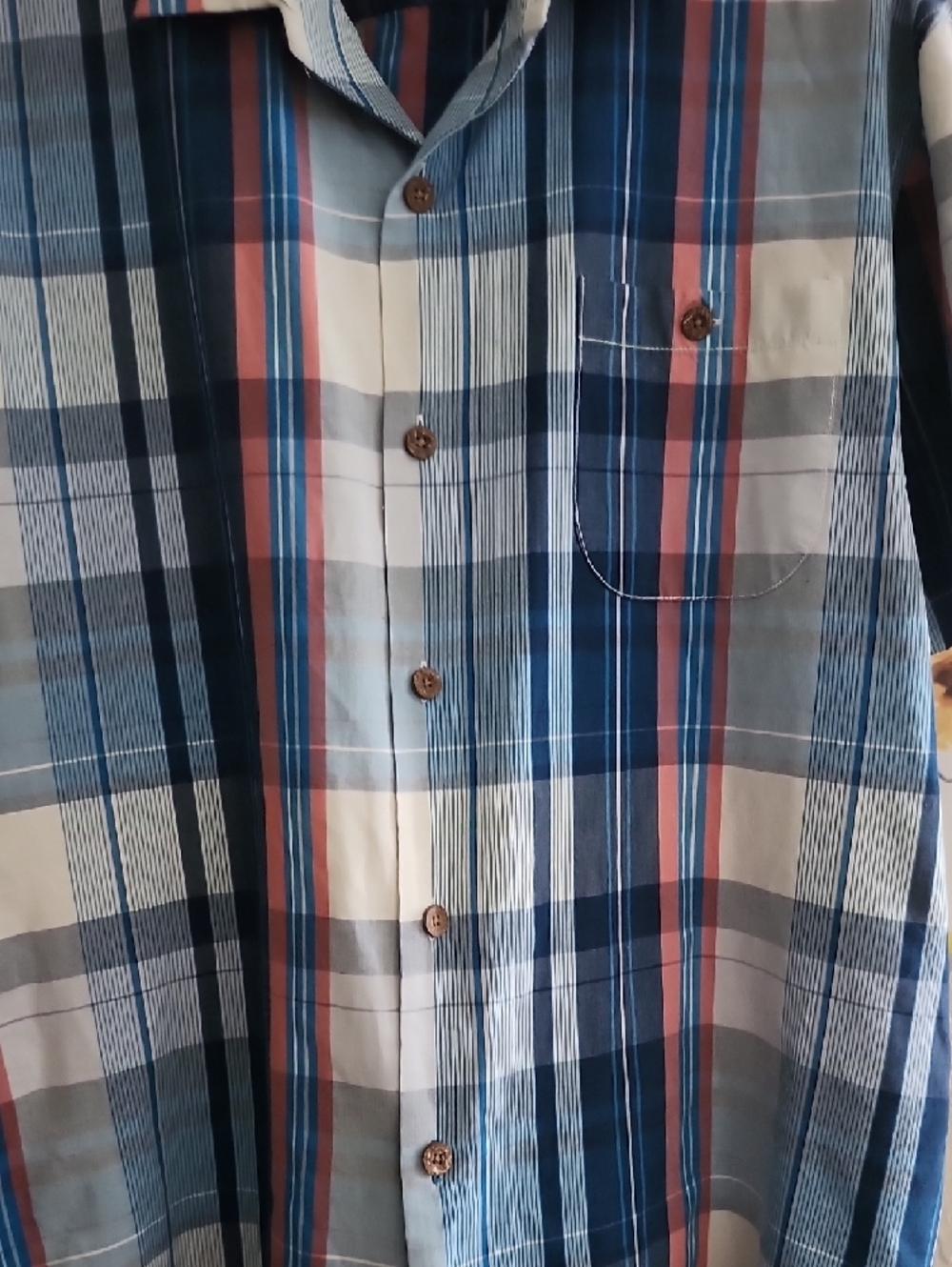 Tommy Bahama Island Zone Silk Blend Plaid Camp Shirt XL Tropical Coastal Preppy - Picture 7 of 9